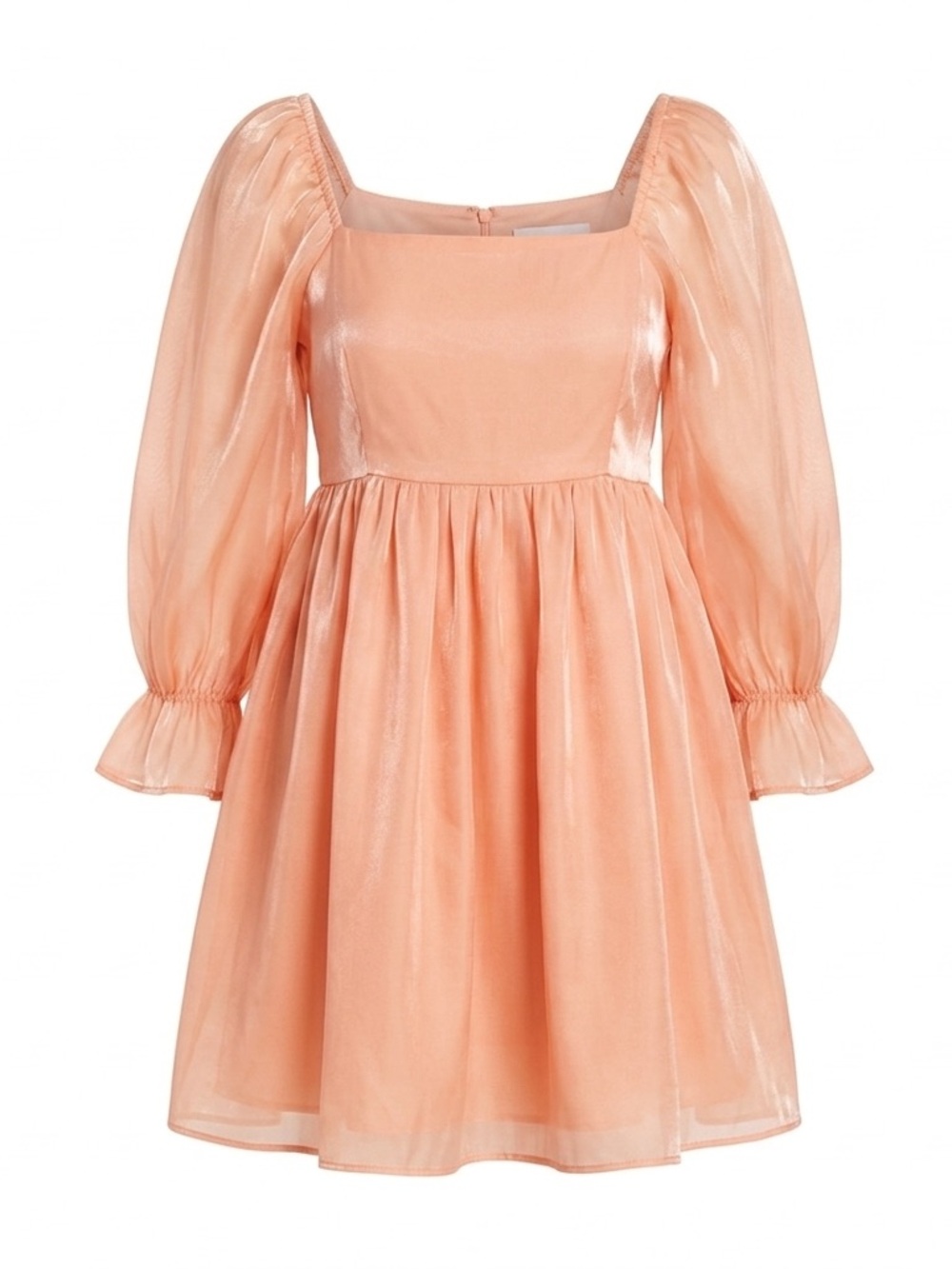 Entro Peach Cottagecore Mini Dress Puff Sleeve Romantic Prairie Boho- Medium‎